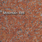 Mountain Red granite with red, gray, and black speckles.
