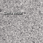 Sierra White granite countertop with speckled gray and white pattern.