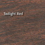 Twilight Red granite with reddish-brown and dark streaks, simulating wood grain.