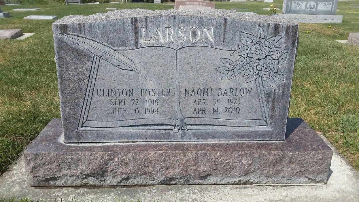 Headstone with LARSON on top - before