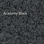 Academy Black granite. Dark speckled stone pattern with small flecks of gray.