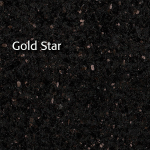 Black granite countertop with gold flecks labeled 