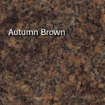 Autumn Brown granite countertop with brown and orange speckles.