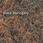 Royal Mahogany granite, brown with dark and light specks.
