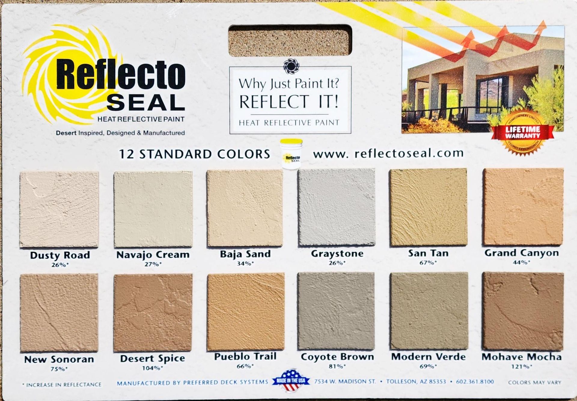 A box of reflecto seal 12 standard colors