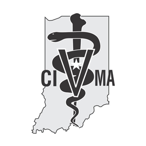 CIMA logo with an Indiana outline and medical caduceus symbol in black and gray