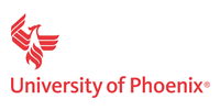 University of Phoenix logo: red phoenix icon above the text