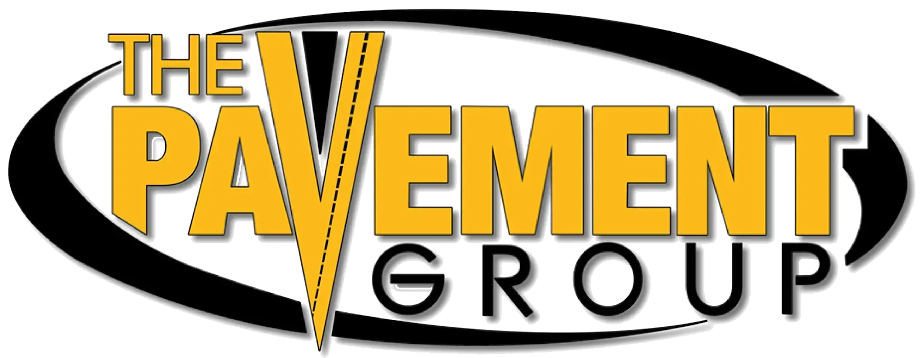 The Pavement Group logo with yellow and black text inside a black oval
