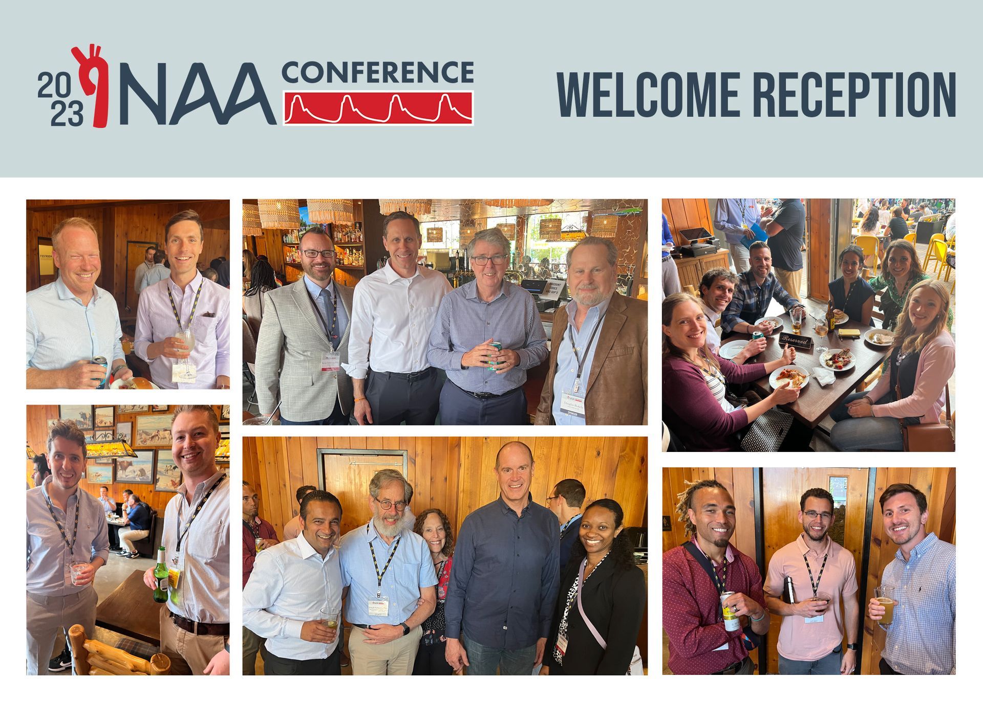 A collage of photos of people at the naa conference