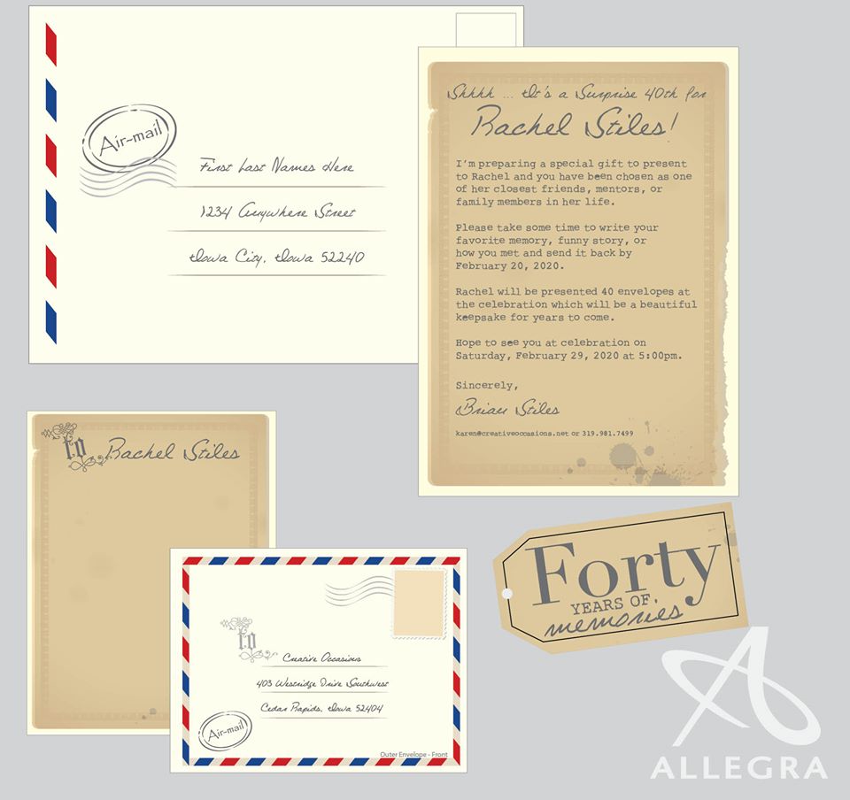 A collection of letters with one that says forty years on it