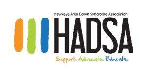 A logo for hadsa hawkeye area down syndrome association