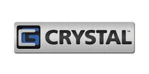 The crystal logo is on a white background.