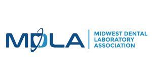 The logo for the midwest dental laboratory association.