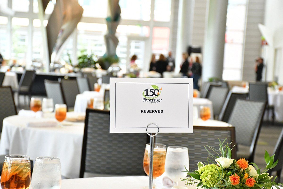 A reserved sign at corporate event