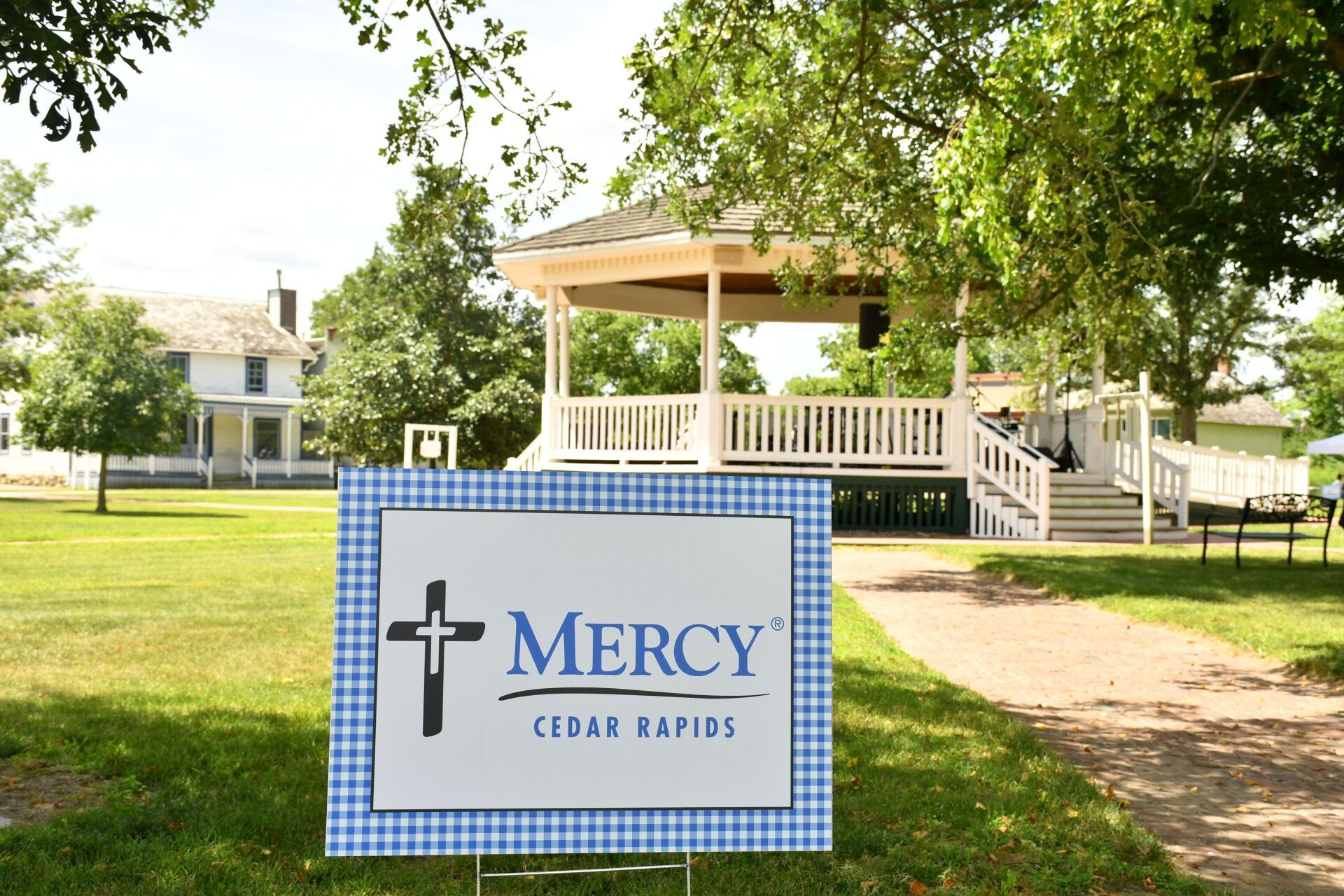 event banner outside the venue