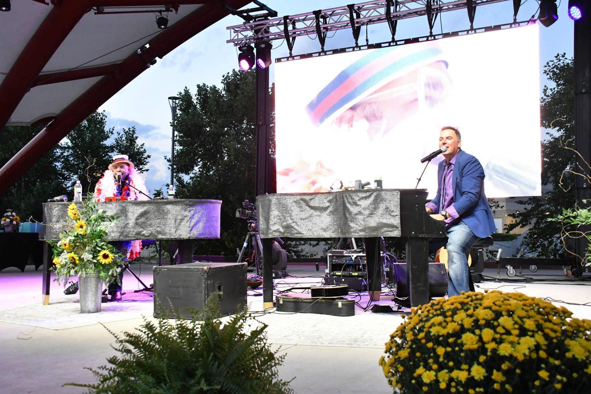 men singing while playing