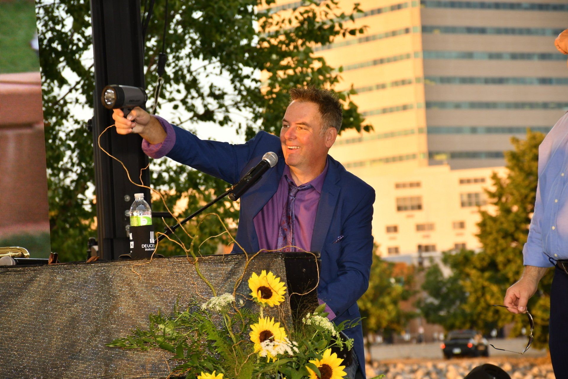 man holding a microphone
