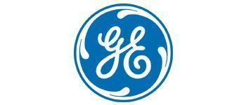 GE logo: blue circle with white intertwined