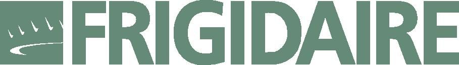 Frigidaire logo with a stylized ice-like design element, in green and white.