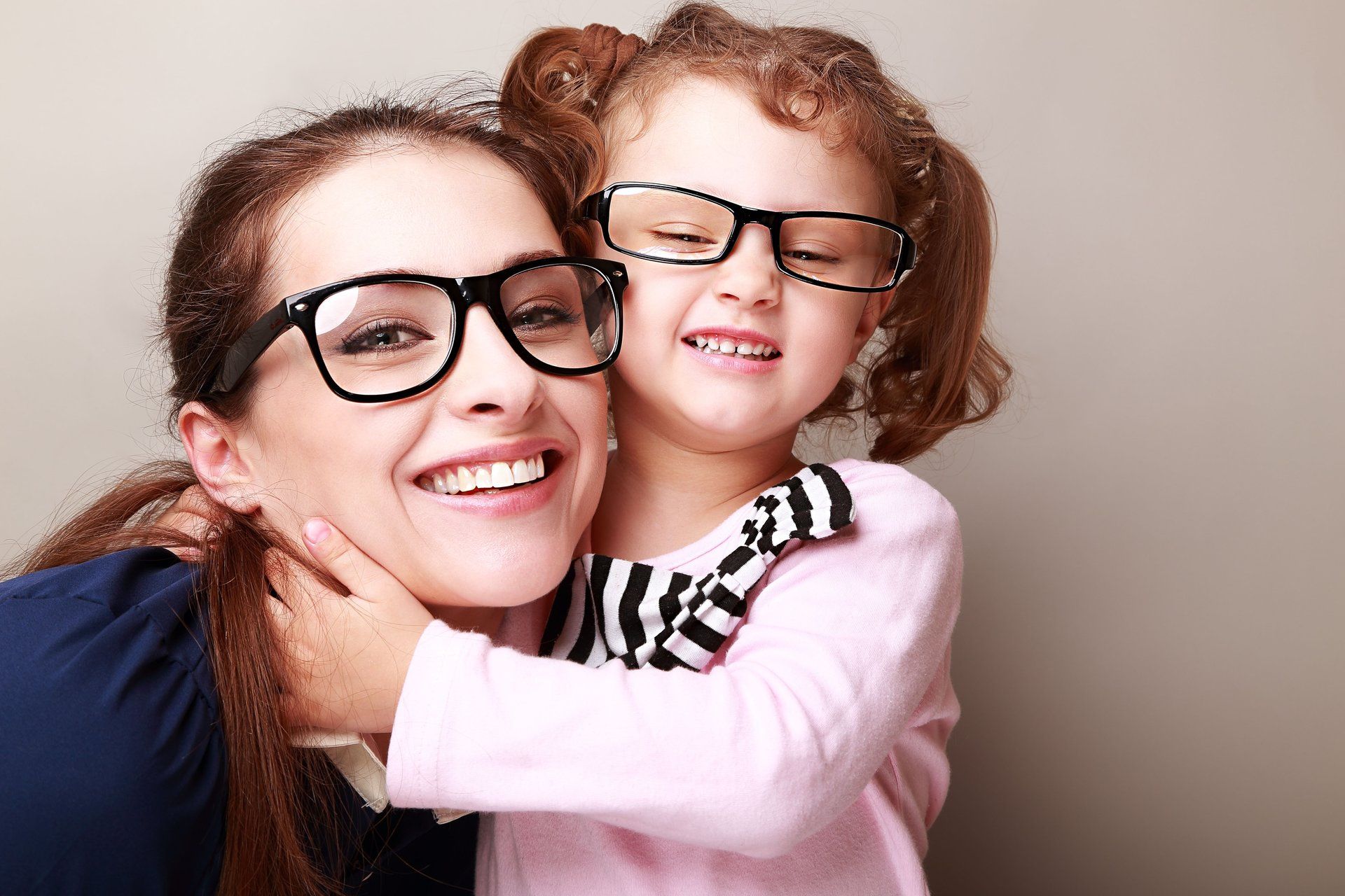 Mother and Daughter wearing eyeglasses