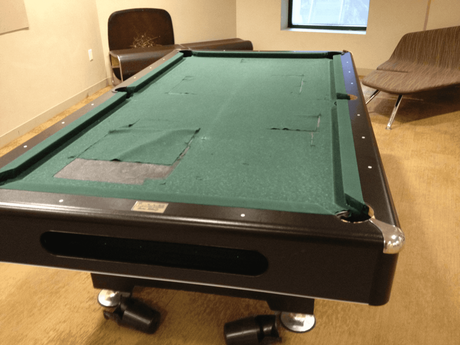Replace pool table cloth
