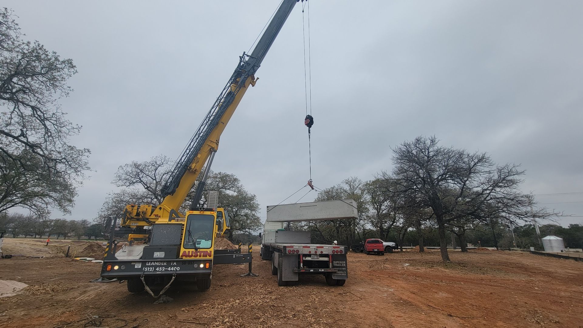 Crane truck lifting a heavy load