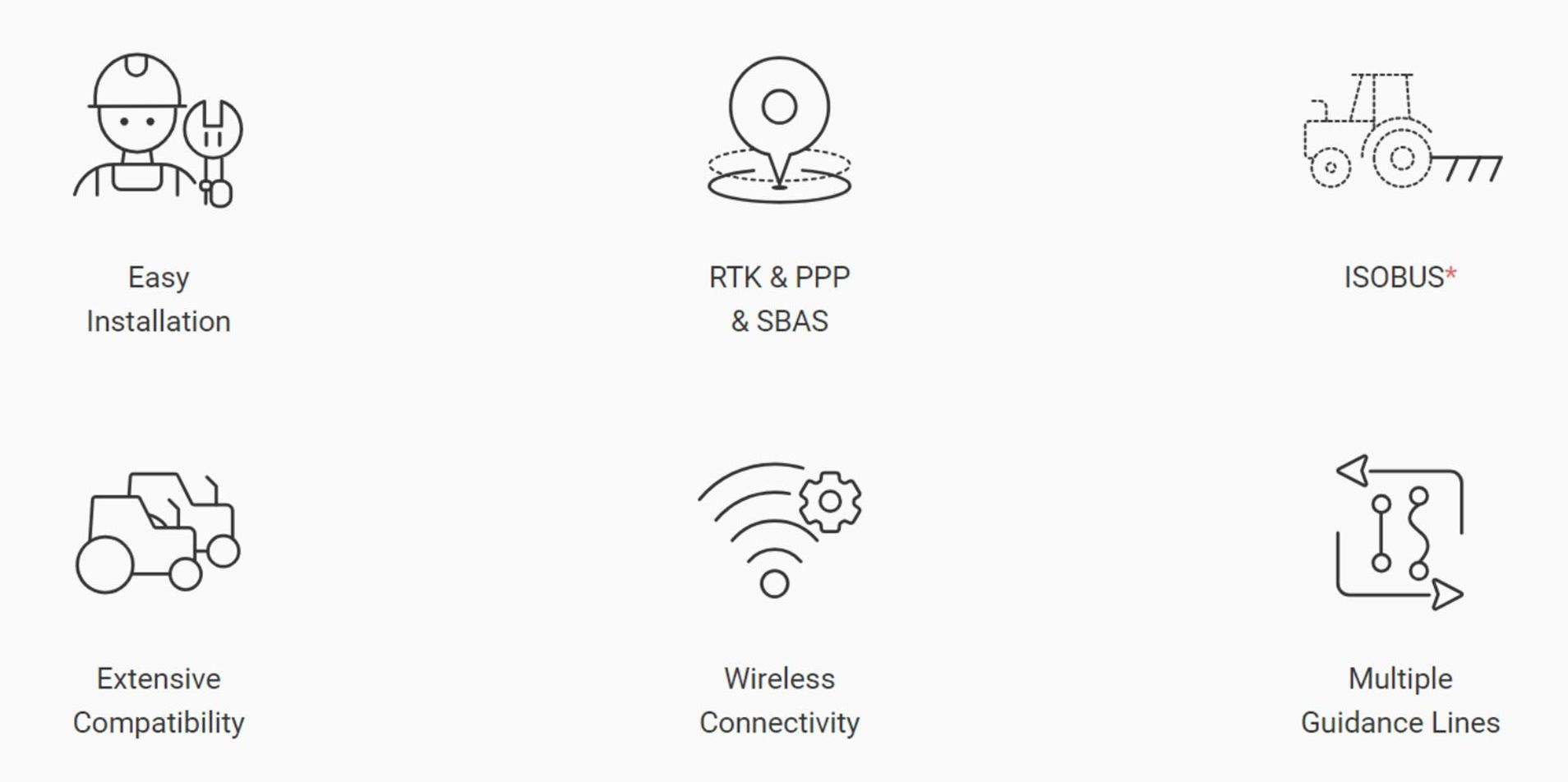 A set of line icons on a white background.