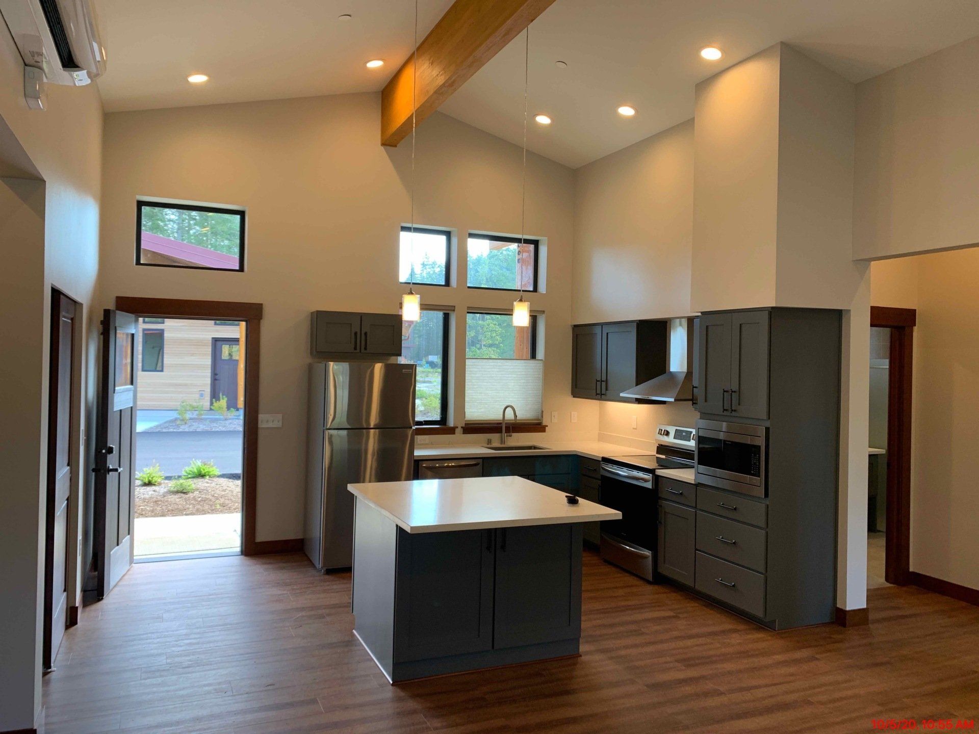 Kitchen with white cabinets