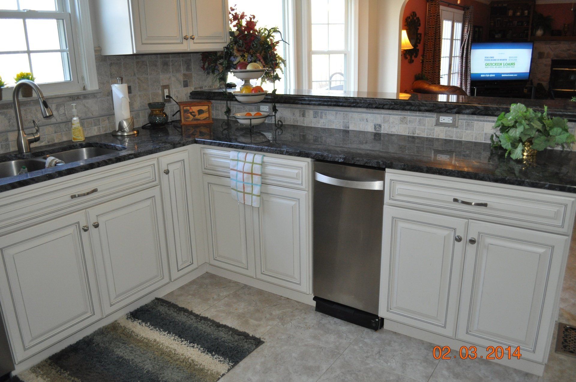black marble countertop
