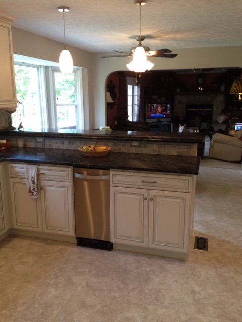 kitchen with island counter