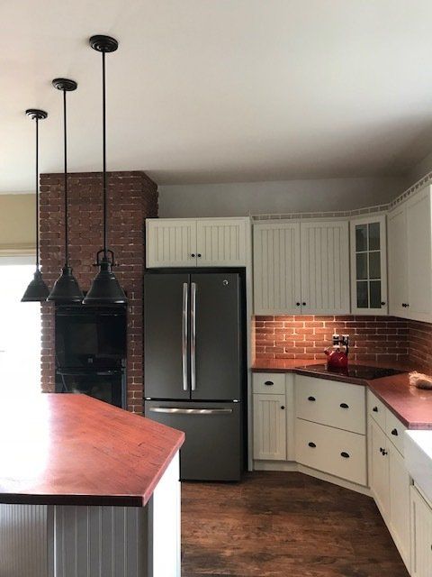 kitchen remodel with brick backsplash