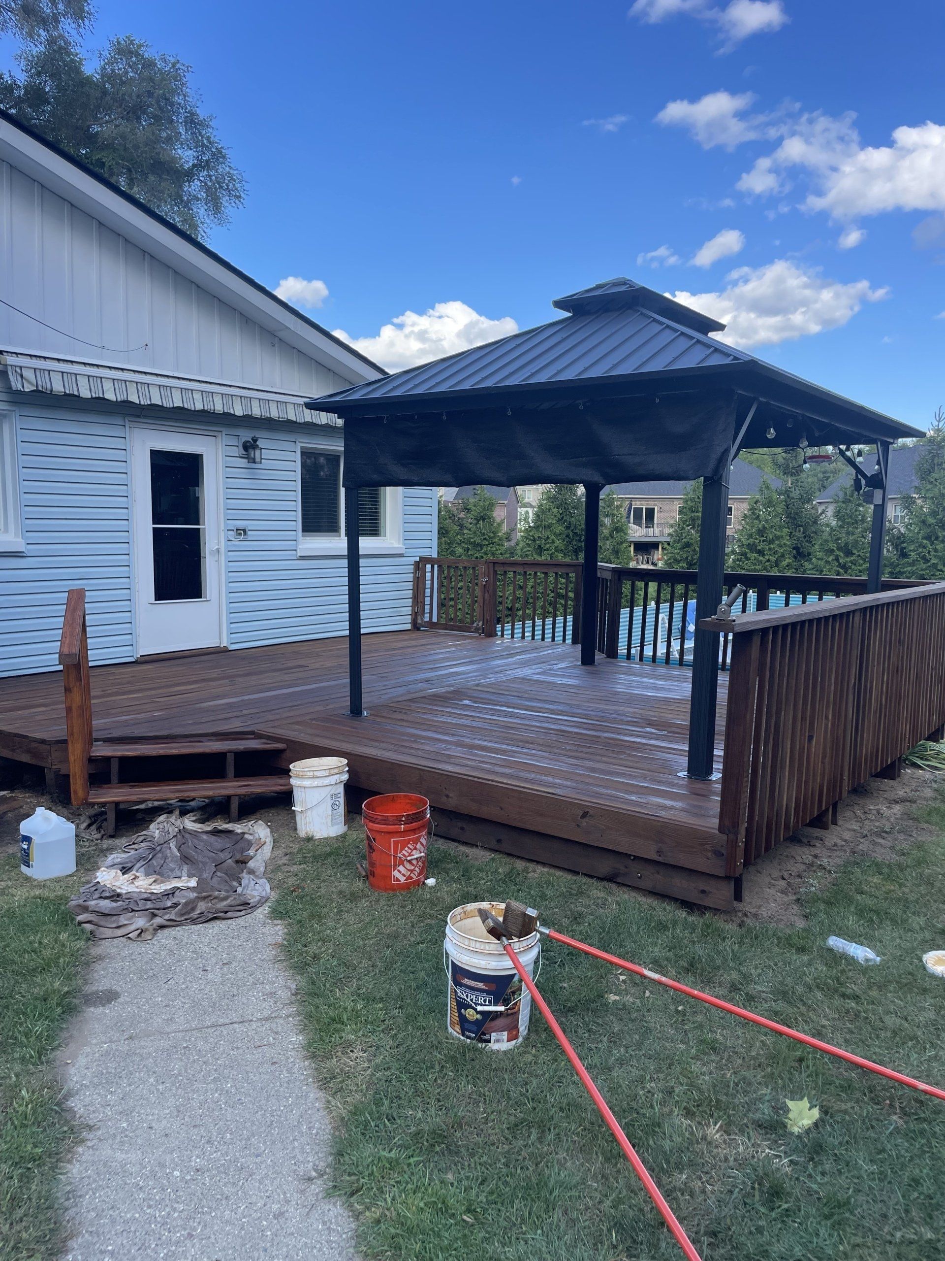 Deck staining