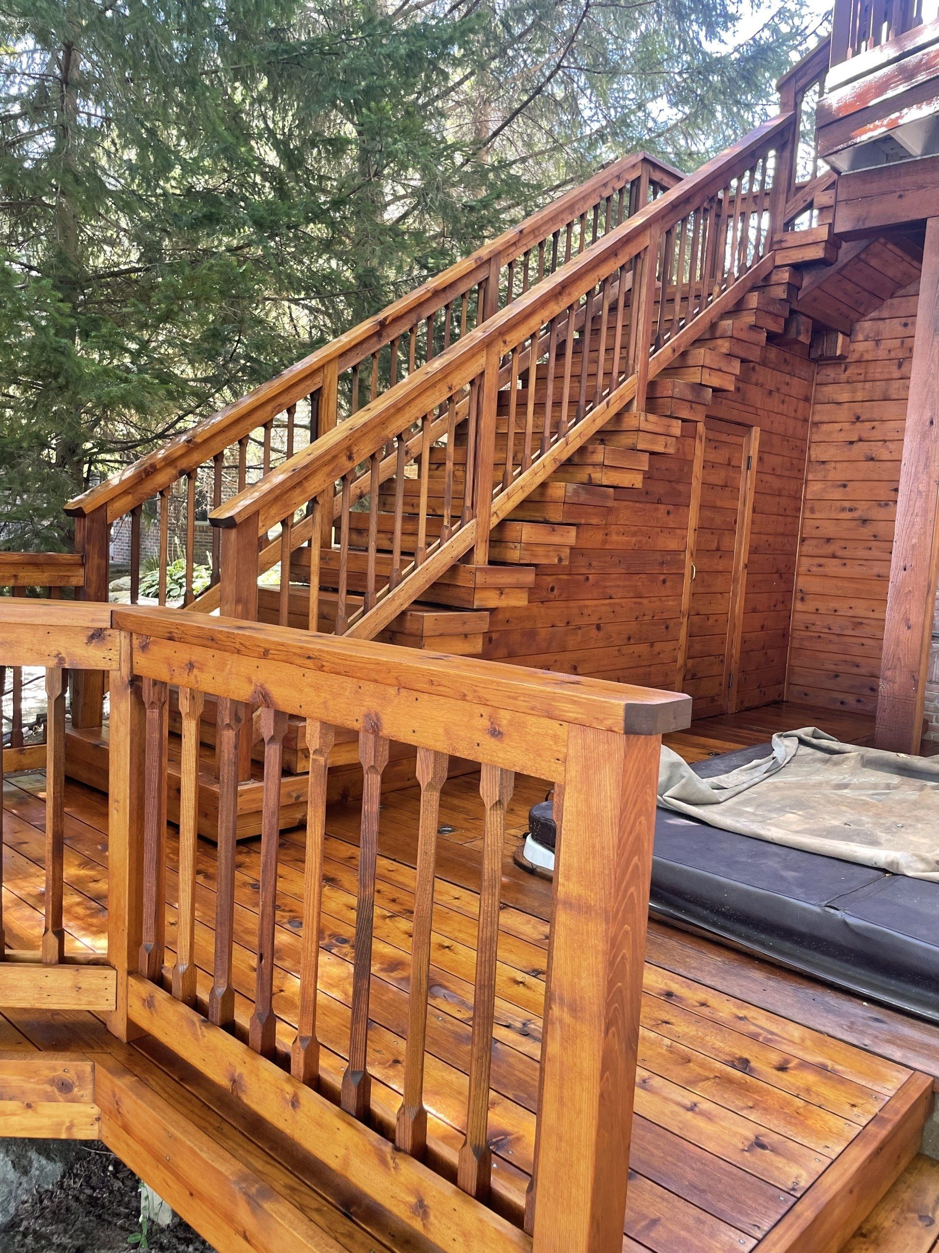 Stair staining