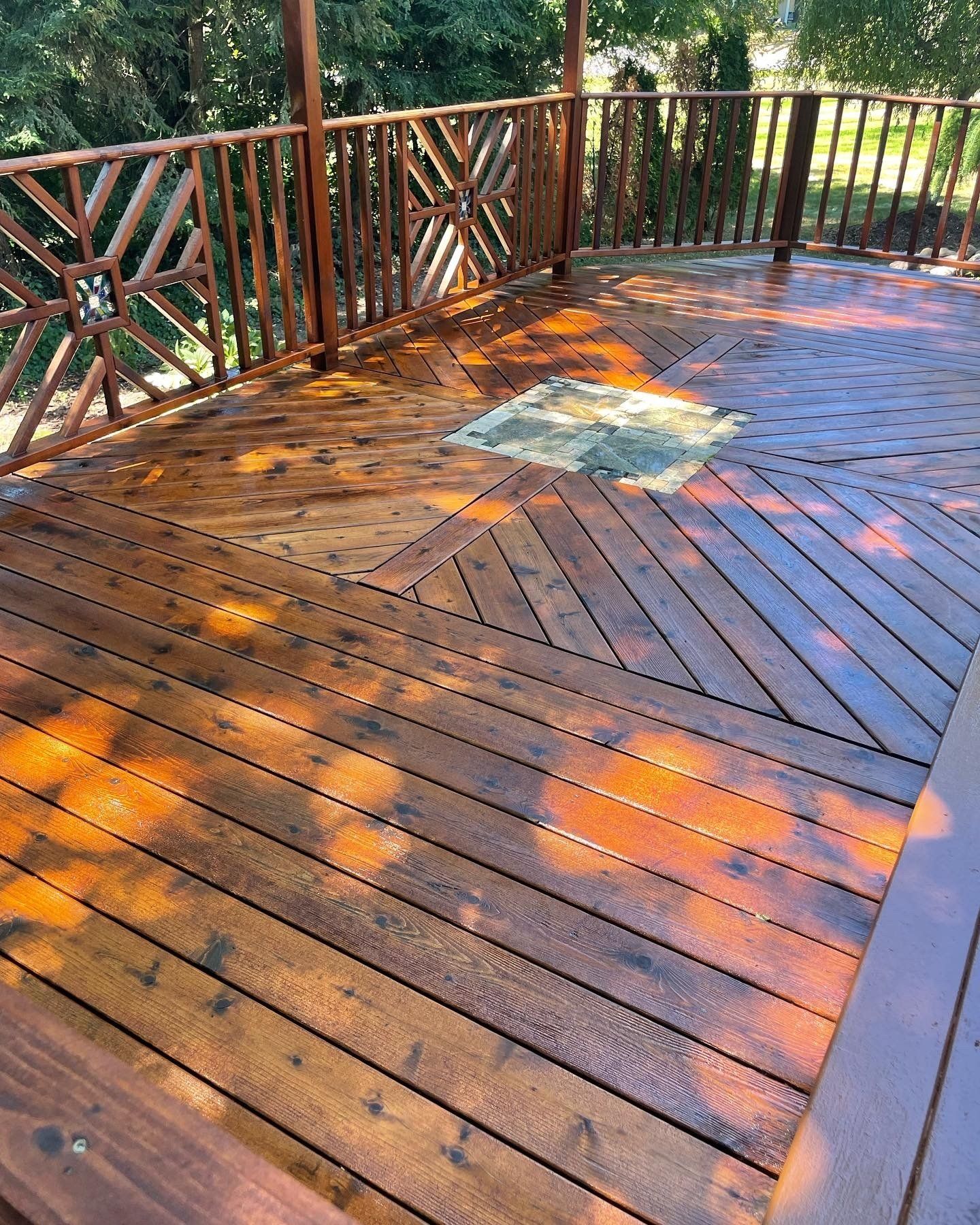 Deck staining
