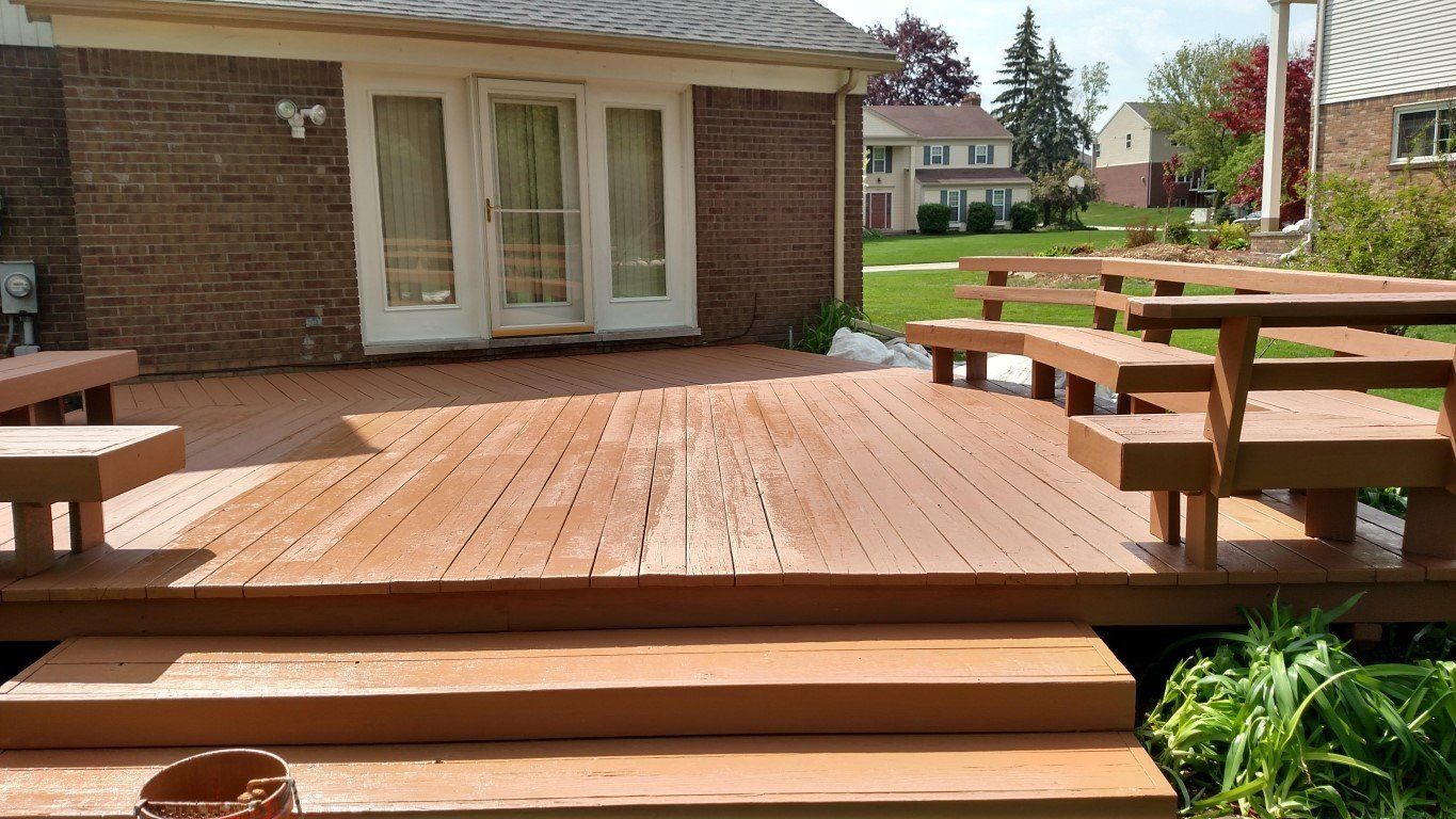 Deck staining