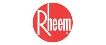 Rheem logo: white text