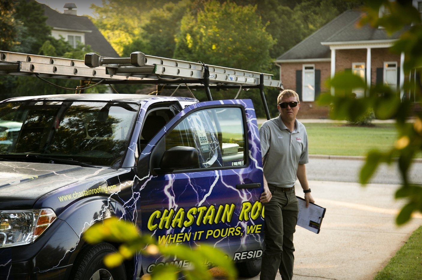 Man exiting truck with 
