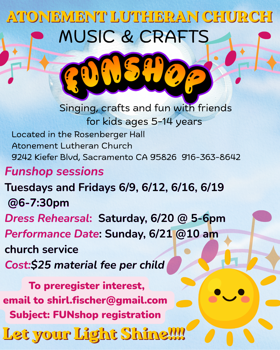 A flyer for music and craft event