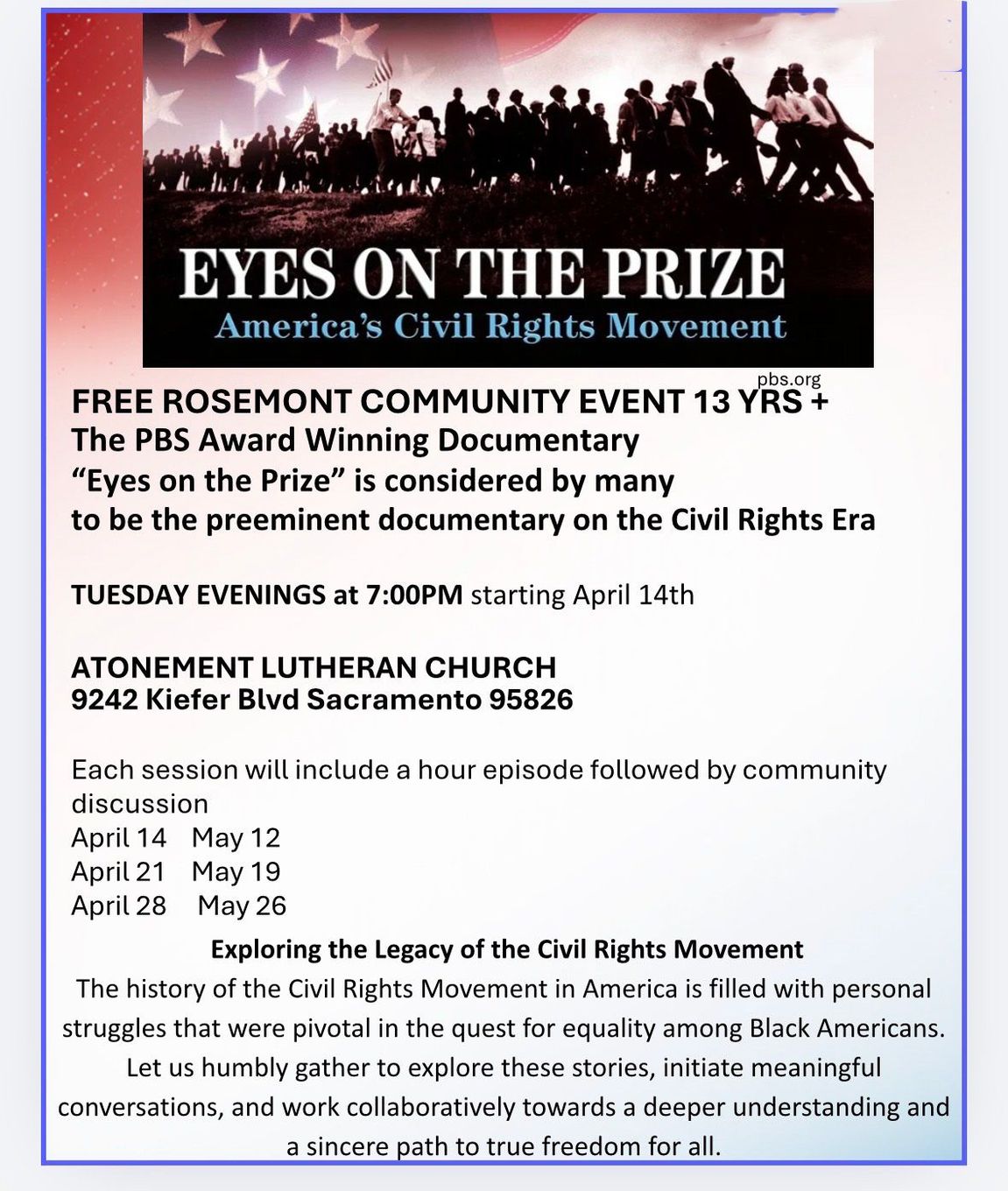 A flyer for a free screening of the documentary
