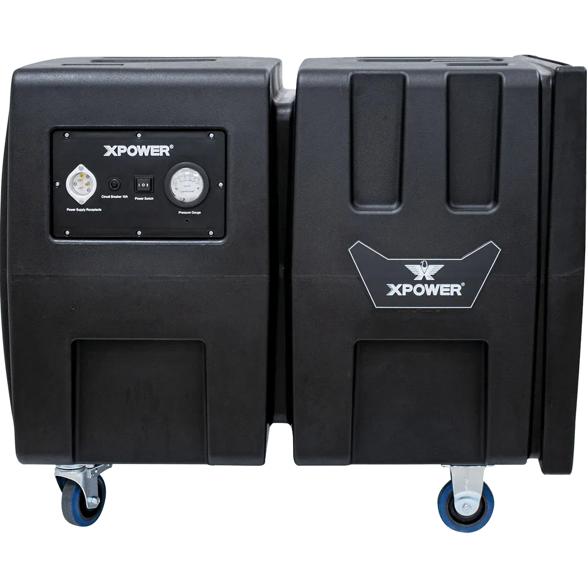 Black XPOWER air mover unit on wheels with control panel.