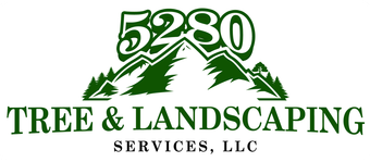 5280 Tree & Landscaping Services, LLC logo with green tree and mountain graphic