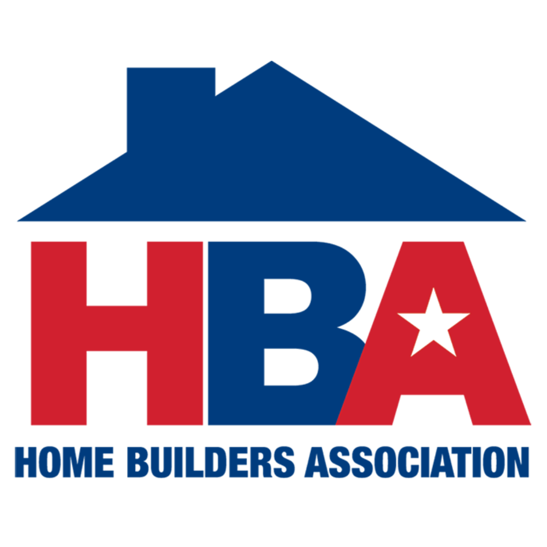 Home Builders Association logo with red and blue house icon and bold HBA text
