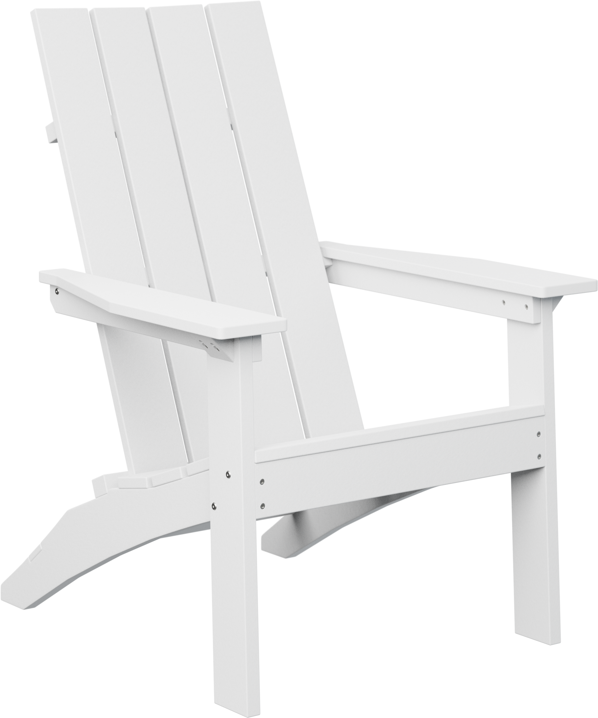 Outdoor Mayhew Stationary Adirondack chair in White made from eco-friendly recycled plastic.