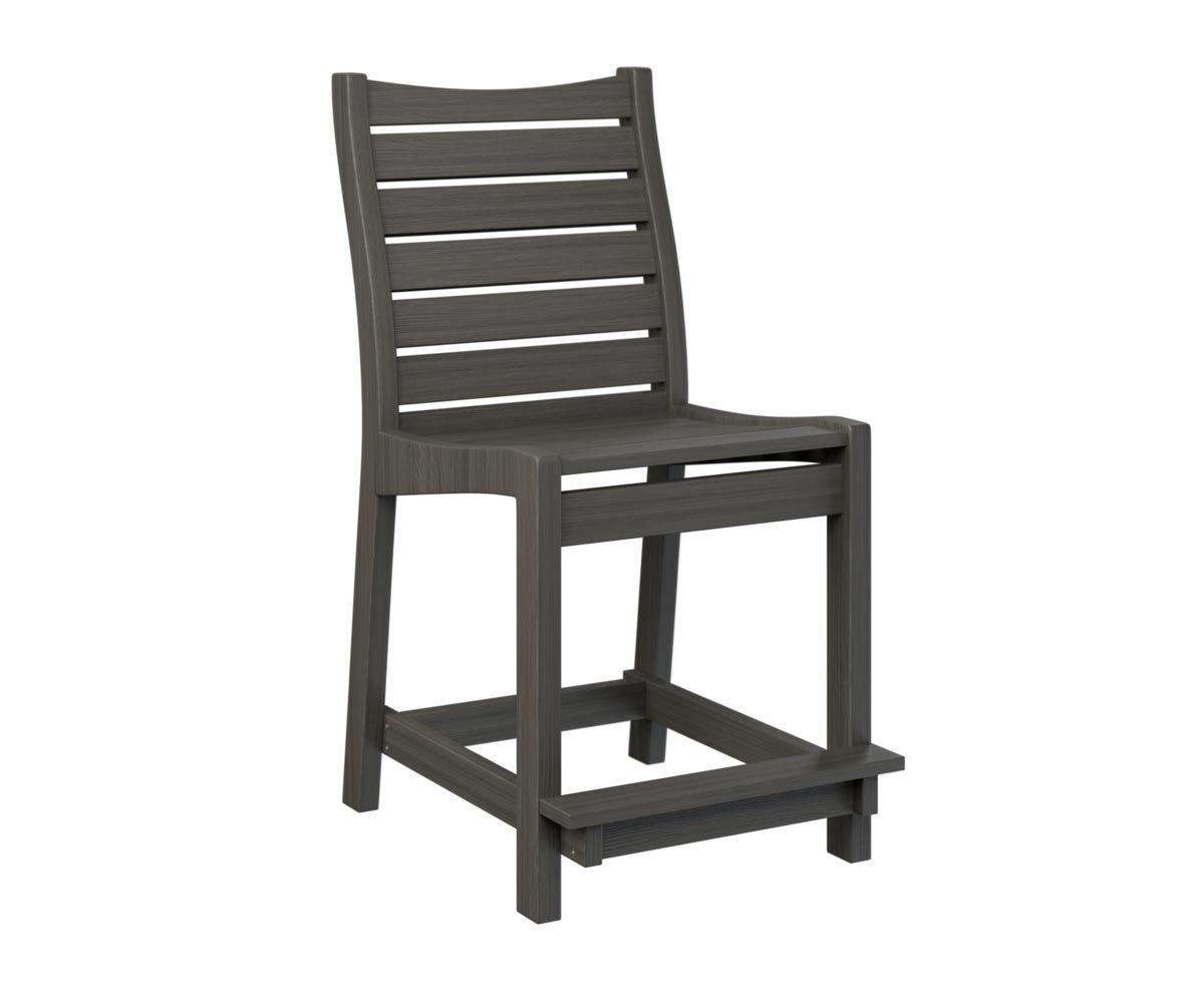 Bristol counter-height outdoor chair made from recycled plastic.