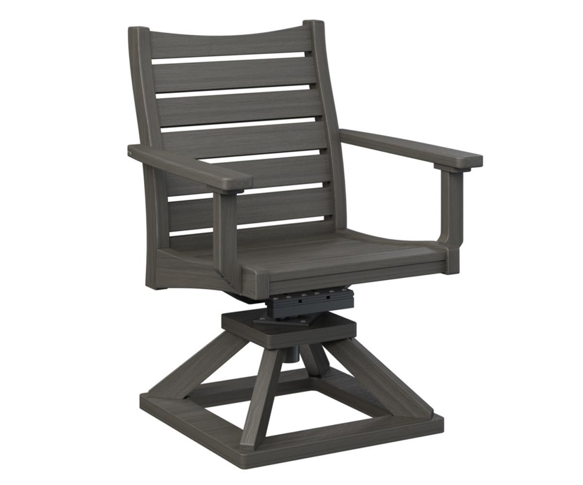 Bristol swivel rocker outdoor dining chair built from recycled plastic.