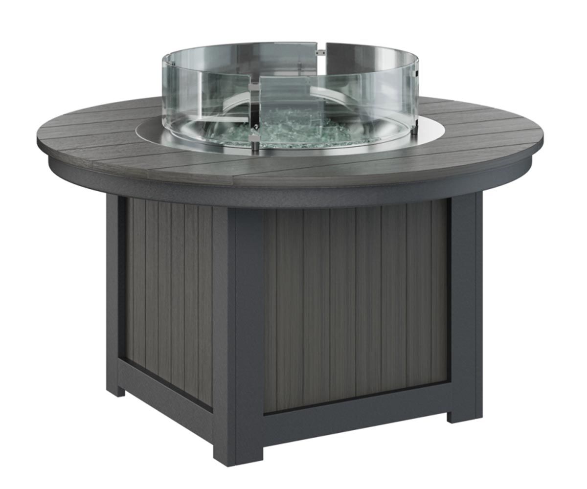 Donoma 44-inch round fire pit made of recycled plastic, perfect for cozy outdoor evenings.