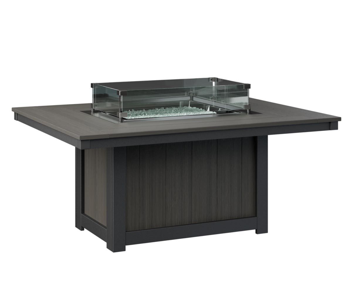 Donoma 42x54 rectangular fire pit made from durable poly material, ideal for backyard gatherings.