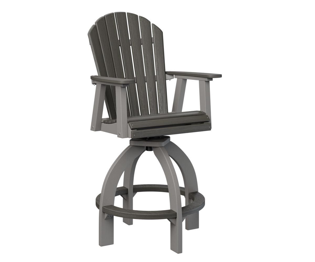 Comfo-Back recycled plastic 30-inch swivel XT chair for patio or deck use.