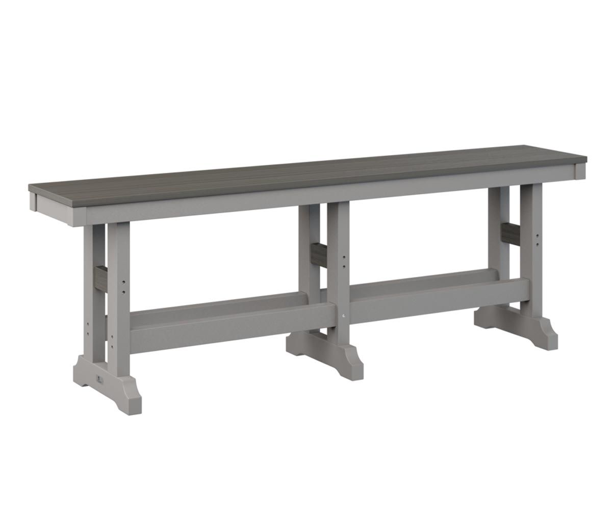 Garden Classic 66-inch outdoor dining bench made from recycled plastic.