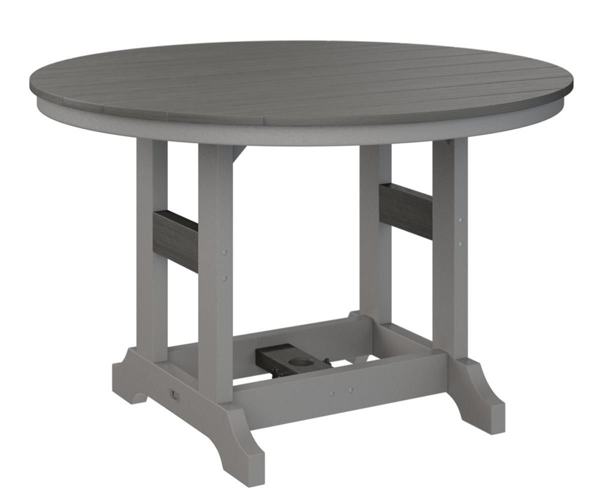 Garden Classic 48-inch round recycled plastic outdoor dining table.